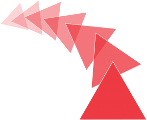 Graphic of several red triangles in motion